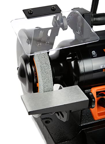 WEN BG625V 2.5-Amp 6-Inch Variable Speed Bench Grinder with Flexible Work Light , Black WEN