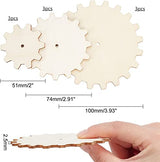 OLYCRAFT 9pcs Unfinished Wooden Gears Undyed Wood Pendants Gear Slices Charms Steampunk Wood Gear Pieces Embellishments Unfinished Wooden Gear Pieces OLYCRAFT