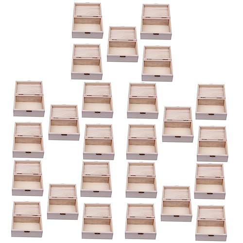 Zerodeko 25 Pcs Box DIY Wooden Box Jewellery Boxes for Women Wooden Keepsake Box Necklace Boxes Bulk Unpainted Wooden Boxes Unfinished Wooden Boxes Zerodeko