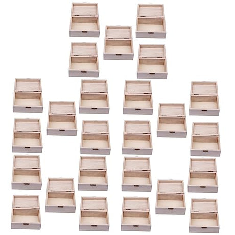 Zerodeko 25 Pcs Box DIY Wooden Box Jewellery Boxes for Women Wooden Keepsake Box Necklace Boxes Bulk Unpainted Wooden Boxes Unfinished Wooden Boxes Zerodeko