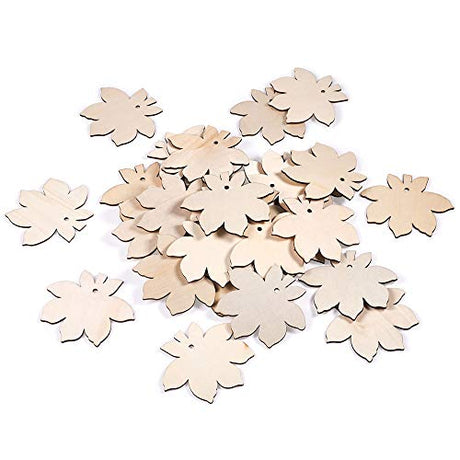 Pandahall 50pcs Unfinished Wooden Maple Leaf Pendants Blank Big Tree Leaves Cutout Charms for DIY Earrings Jewelry Making Gift Tags Home Party PH PandaHall