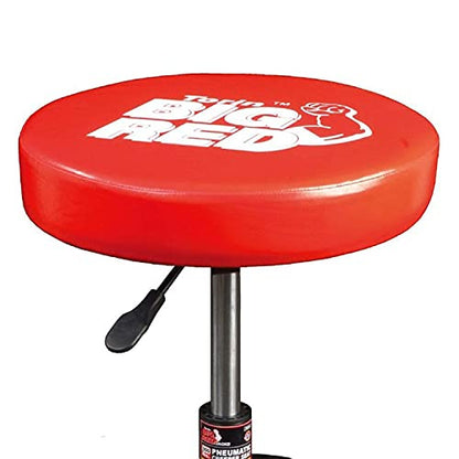 BIG RED TR6350 Torin Rolling Pneumatic Creeper Garage/Shop Seat: Padded Adjustable Mechanic Stool with Tool Tray Storage, Red Large - WoodArtSupply