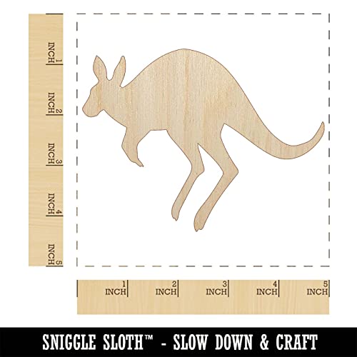 Leaping Red Kangaroo Silhouette Australian Marsupial Unfinished Wood Shape Piece Cutout for DIY Craft Projects - 1/4 Inch Thick - 4.70 Inch Size Sniggle Sloth