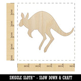 Leaping Red Kangaroo Silhouette Australian Marsupial Unfinished Wood Shape Piece Cutout for DIY Craft Projects - 1/4 Inch Thick - 4.70 Inch Size Sniggle Sloth