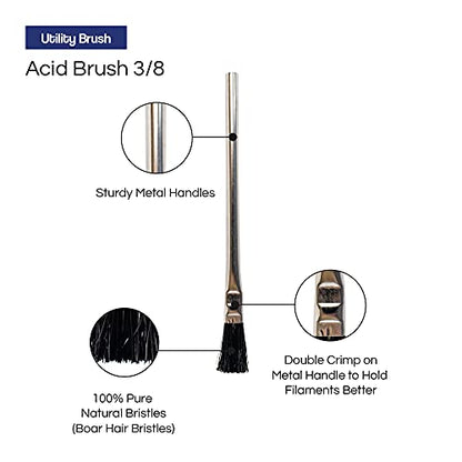 Pro Grade - Acid Brushes - 288 Count 3/8" Boar Hair Acid Flux Brushes - WoodArtSupply