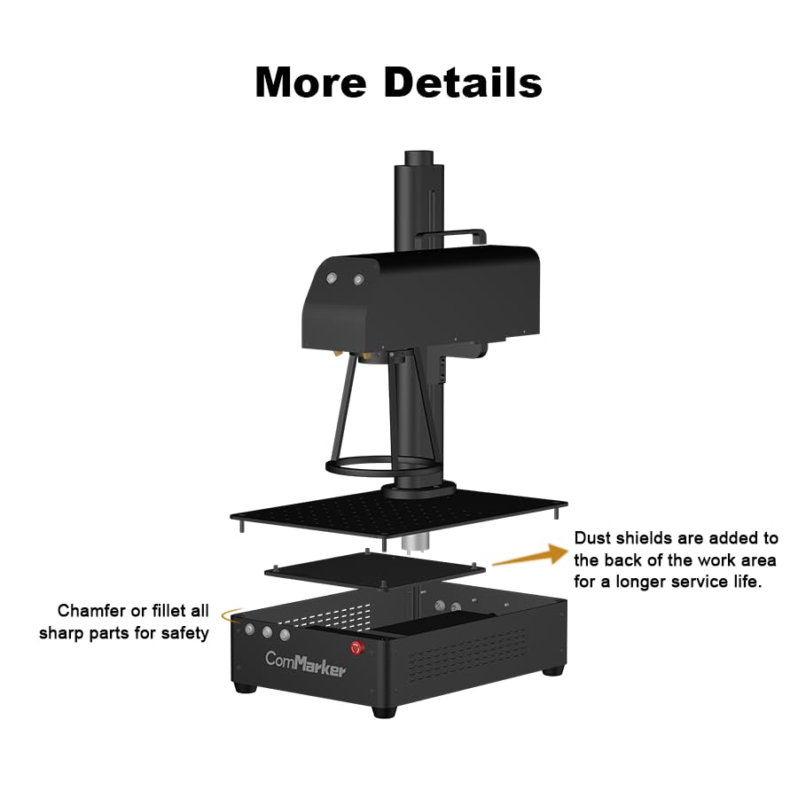 ComMarker B4 60W Raycus Fiber Laser Engraver,Support LightBurn Laser Engraving Machine with 2 Different Size Lens,Fiber Laser Marking Machine for - WoodArtSupply