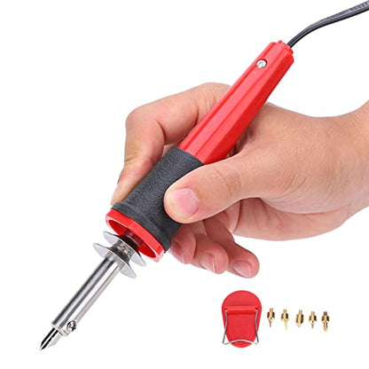 7PCS Wood Burning Kit with Soldering Iron, 40W Wood Burning Pen, Professional Engraving Electric Carving Pyrography Tool for DIY Creation, Embossing Carving Pyrography(110V US)