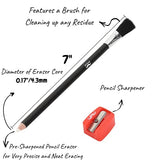 Mr. Pen- Eraser Pencil with Brush, 3 pcs, 2 Eraser Pencils with Brush and 1 Sharpener, Pencil Brush Eraser, Pencil Eraser with Brush, Eraser Pencils Mr. Pen
