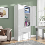 SISESOL Metal Storage Cabinet with Drawers, 71" File Cabinets for Home Office, Locking Steel Storage Cabinet with Doors and Shelves for Home, Office, SISESOL