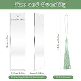 ZYNERY 60 Pcs Acrylic Bookmark Blanks, 30 Pcs Acrylic Bookmarks with 30 Pcs Tassels, Unfinished Transparent Bookmarks, Double Sided DIY Rectangle ZYNERY