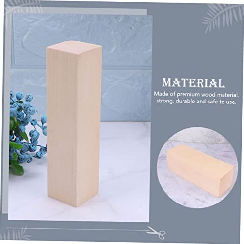 EXCEART 10 Pcs Carved Wooden Strips Wooden Whittling Kit Unfinished Wood Blocks Home Depot Unfinished Wood Blocks for Crafts Wood Squrae Sticks EXCEART