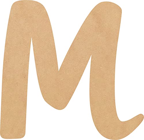 Unfinished Wood Letter 5'' Tall Kids Craft, Wooden Letter M Blank DIY Wall Hanging Art, Paintable MDF Shape Door Hanger - WoodArtSupply