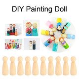 zjchao Wooden Peg Doll Bodies, 10pcs 65mm Unfinished People Shapes Wooden People Bodies Angel Dolls for DIY Craft, Female zjchao
