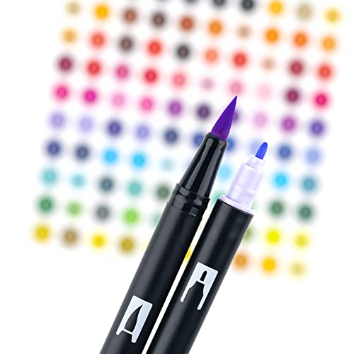 Tombow 56187 Dual Brush Pen Art Markers, Pastel, 10-Pack. Blendable, Brush and Fine Tip Markers Tombow