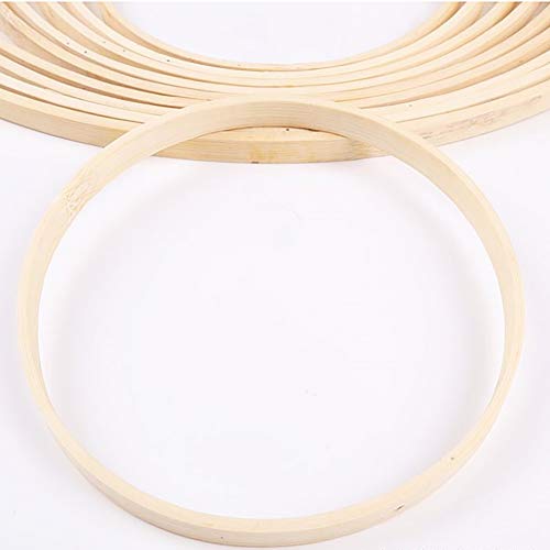 Wreath Rings, Wooden Wreath Rings for Crafts, Wooden Bamboo Floral Hoop Wreath Macrame Craft Hoop Rings for DIY Dream Catcher, Wall Hanging Crafts Yeenee