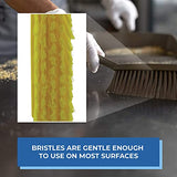 Vikan 45876 Bench Cleaning Brush, Polypropylene/Polyester Soft Bristle Dustpan Brush & Sweeper With Handle, 14-Inch, Yellow Vikan