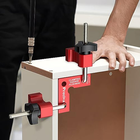 Preciva 90 Degree Mini Positioning Squares 2 Sets (2.32''x 2.32''), Aluminum Alloy Right Angle Clamps Fixing Clamp, Carpenter Corner Clamping Square Preciva