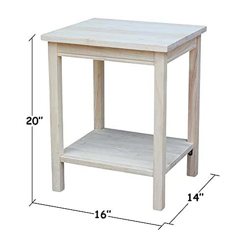 International Concepts Accent Table, 14 L x 16 W x 20 H inches, Unfinished