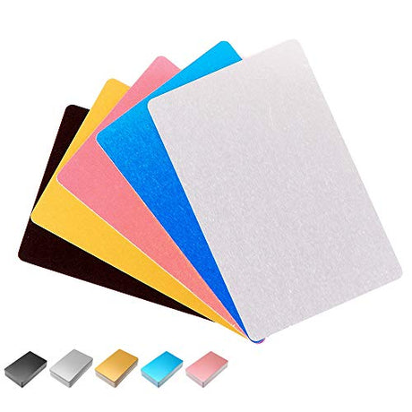 50 Pack Metal Business Cards Blanks Aluminum Sheet Blank Engraving Metal Tags Materials for CNC Engraver Laser Engraving DIY Gift Cards, Thicknes Yimaa