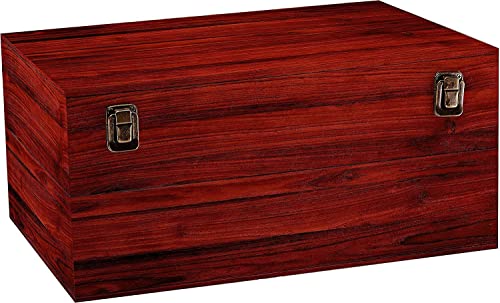 GADGETWIZ 14" x 10" x 6.5"- Large Wooden Box with Hinged Lid - Unfinished Wood Box - Pine Wood Boxes for Crafts - Wooden Storage Box - DIY Memory Box GADGETWIZ