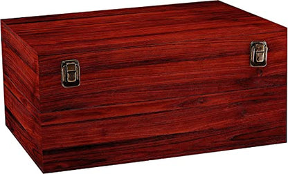 GADGETWIZ 14" x 10" x 6.5"- Large Wooden Box with Hinged Lid - Unfinished Wood Box - Pine Wood Boxes for Crafts - Wooden Storage Box - DIY Memory Box