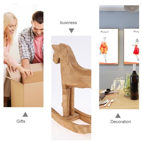 VOSAREA 18x6x18cm Wooden Rocking Horse Table Decoration Craft Home Art Furnishing VOSAREA