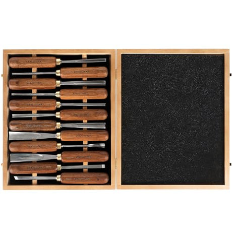 IMOTECHOM 12-Pieces Woodworking Wood Carving Tools Chisel Set with Wooden Box, Razor Sharp CR-V 60 Steel Blades IMOTECHOM