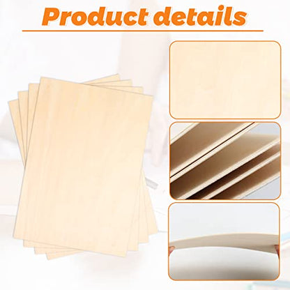 Wpxmer 16 PCS Basswood Sheets, Thin Balsa Wood Sheets 1/16 for Craft Wood Veneer Sheet, 12" x 8" Plywood Sheets for Wood Burning, DIY Projects