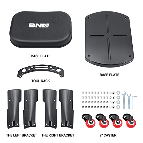 DNA MOTORING TOOLS-00252 Removable Rolling Garage Stool With Seat Cushion & Tool Tray Plate,300lbs Max Weight Capacity - WoodArtSupply