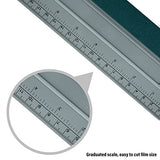 FOSHIO 12 Inch Felt Squeegee for Vinyl wtih Ruler 30CM 4 Round Corners Universal Card, Window Tint Film Installing Hard Silver PP Car Vinyl Wrap FOSHIO