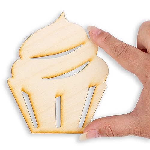 Pack of 24 Unfinished Wood Assorted Party Balloon and Cake Cutouts by Factory Direct Craft - Blank Wooden DIY Party Shapes for Scouts, Camps, Factory Direct Craft