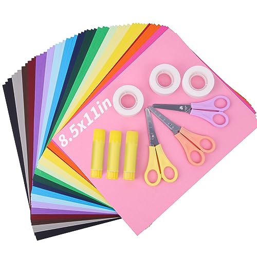 Colored Cardstock Bulk 300 sheets, 8.5” x 11” Cardstock Paper Set