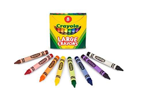 Crayola Large Crayons - Assorted (8 Count), Giant Crayons for Kids & Toddlers, Ages 2+ - WoodArtSupply