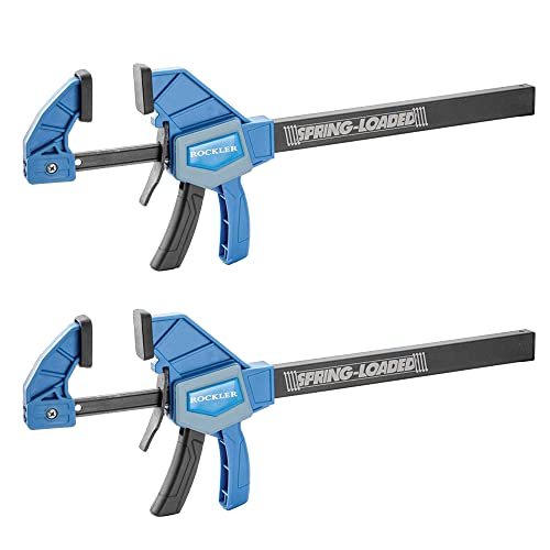 2-Pack Spring-Loaded One-Handed 10” Bar Clamp – Trigger Clamp leaves other Hand Free to Position Parts – Pistol Grip Woodworking Clamps Closes Jaws - WoodArtSupply