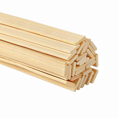 Pllieay 100 Pieces Bamboo Sticks, Wood Strips Wooden Extra Long Sticks for Crafting (15.7 Inches Length × 3/8 Inches Width) - WoodArtSupply