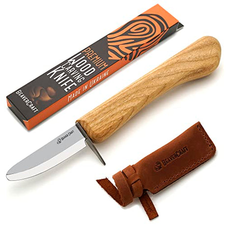 BeaverCraft Whittling Knife for Beginners C1 Kid - Whittling Knife for Kids Safety Carving Knife - Children Whittling Knife for Entry-Level Carvers - BeaverCraft