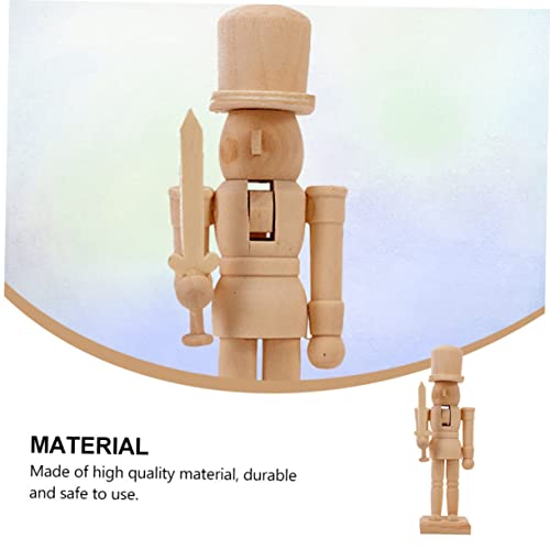 ARTIBETTER 3pcs Paintable Nutcracker Figures Nutcracker Unfinished Wooden Unfinished Wood Nutcracker Stocking Stuffer Gifts Unfinished Wood Crafts ARTIBETTER