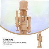 ARTIBETTER 3pcs Paintable Nutcracker Figures Nutcracker Unfinished Wooden Unfinished Wood Nutcracker Stocking Stuffer Gifts Unfinished Wood Crafts ARTIBETTER