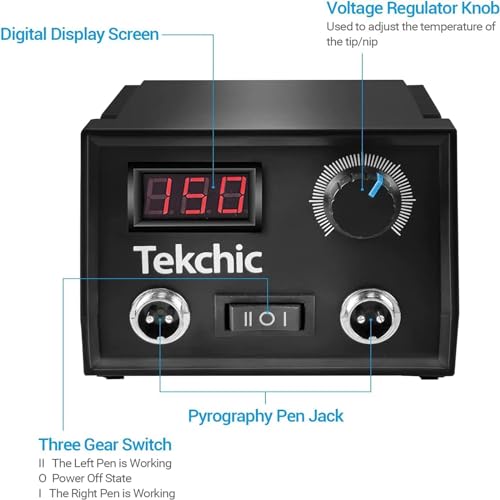 Professional Wood Burning Kit, TEKCHIC Pro1 Wood Burners for Wood Burning Pyrography with 20 Wire Nibs Tips Including Ball Tips - WoodArtSupply