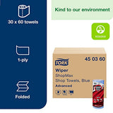 Tork ShopMax Heavy Duty Paper Shop Towel Blue, High Absorbency, 30 rolls x 60 Sheets, 450360 Tork