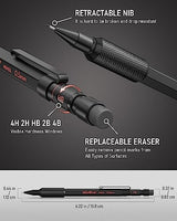 Nicpro 27PCS Art Mechanical Pencils Set in Case, Metal Drafting Pencil 0.5, 0.7, 0.9 mm & 2mm with 13 Tube Lead Refills(4B 2B HB 2H 4H Colors) Nicpro