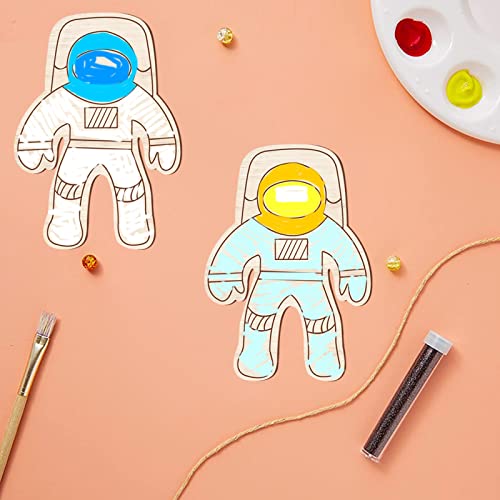 Astronaut Wood Craft Spaceman Unfinished Wood DIY Craft Ornament for Christmas Wedding Birthday Thanksgiving Party Space Theme Party Decoration - WoodArtSupply