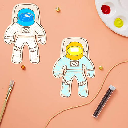 Astronaut Wood Craft Spaceman Unfinished Wood DIY Craft Ornament for Christmas Wedding Birthday Thanksgiving Party Space Theme Party Decoration - WoodArtSupply