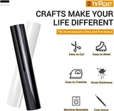 HTVRONT HTV Vinyl Rolls Black HTV and White Heat Transfer Vinyl - 12" x 15ft Black & White HTV Vinyl for Shirts, Black Iron on Vinyl for Cricut & HTVRONT