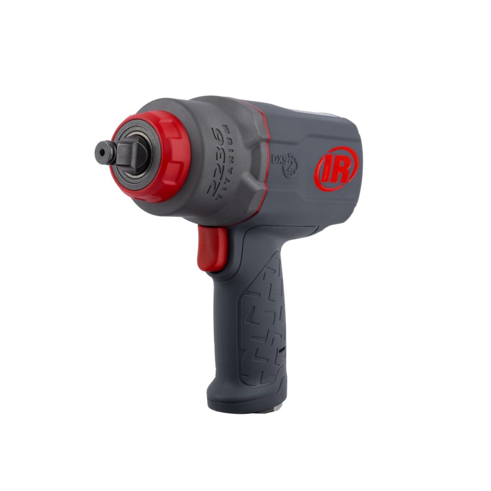 Ingersoll Rand 2236QTIMAX DXS2 1/2" Air Impact Wrench, Quiet, 1500 ft-lb Torque, Titanium Hammercase, Friction Ring Retainer, Pistol, Interchangeable Ingersoll Rand