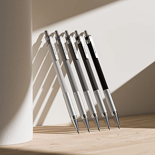 Nicpro 17PCS Metal 2mm Mechanical Pencil Set in Leather Case, 5 PCS 2.0 mm Lead Pencil Holders (4B 2B HB 2H 4H) 6 Tube Black Colored Lead Refills, Nicpro