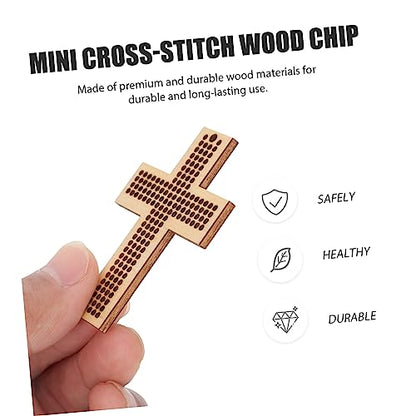 15 Pcs Cross Stitch Wood Pieces Wooden Cross Plate Bookmark Kit Embroidery Frame Wooden Hanging Tags Unfinished Wood Shapes DIY Gift Wooden Cross - WoodArtSupply