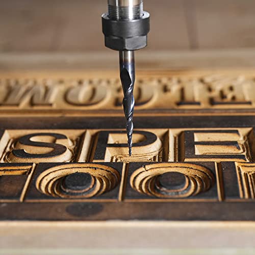 SpeTool 4Pcs/Pack Assorted R0.25~1.0 Tip 1/8" Tapered End Mill Cone Ball Nose Carbide Bit CNC Cutter for Carving Engraving SpeTool