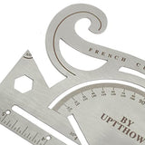 UPTTHOW Leather Tools French Curve Protractor Triangles Andcircle Gauge All-in-one Combine Tool Multifunctional Stainless Steel Ruler for UPTTHOW