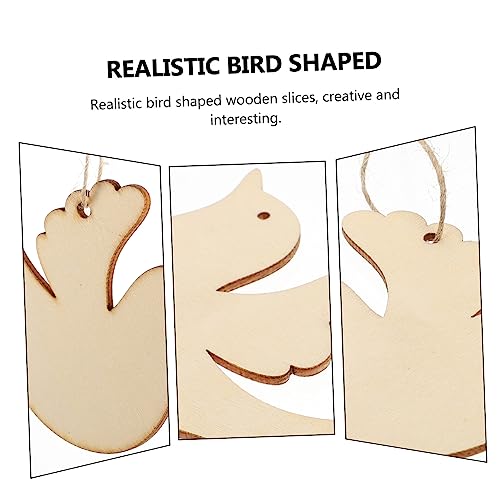 DECHOUS 50pcs Wood Chips Unfinished Wooden Craft Wood Kit Craft Round Wood Halloween Wooden Hanging Ornament Decoration for Home Wooden Tree DECHOUS